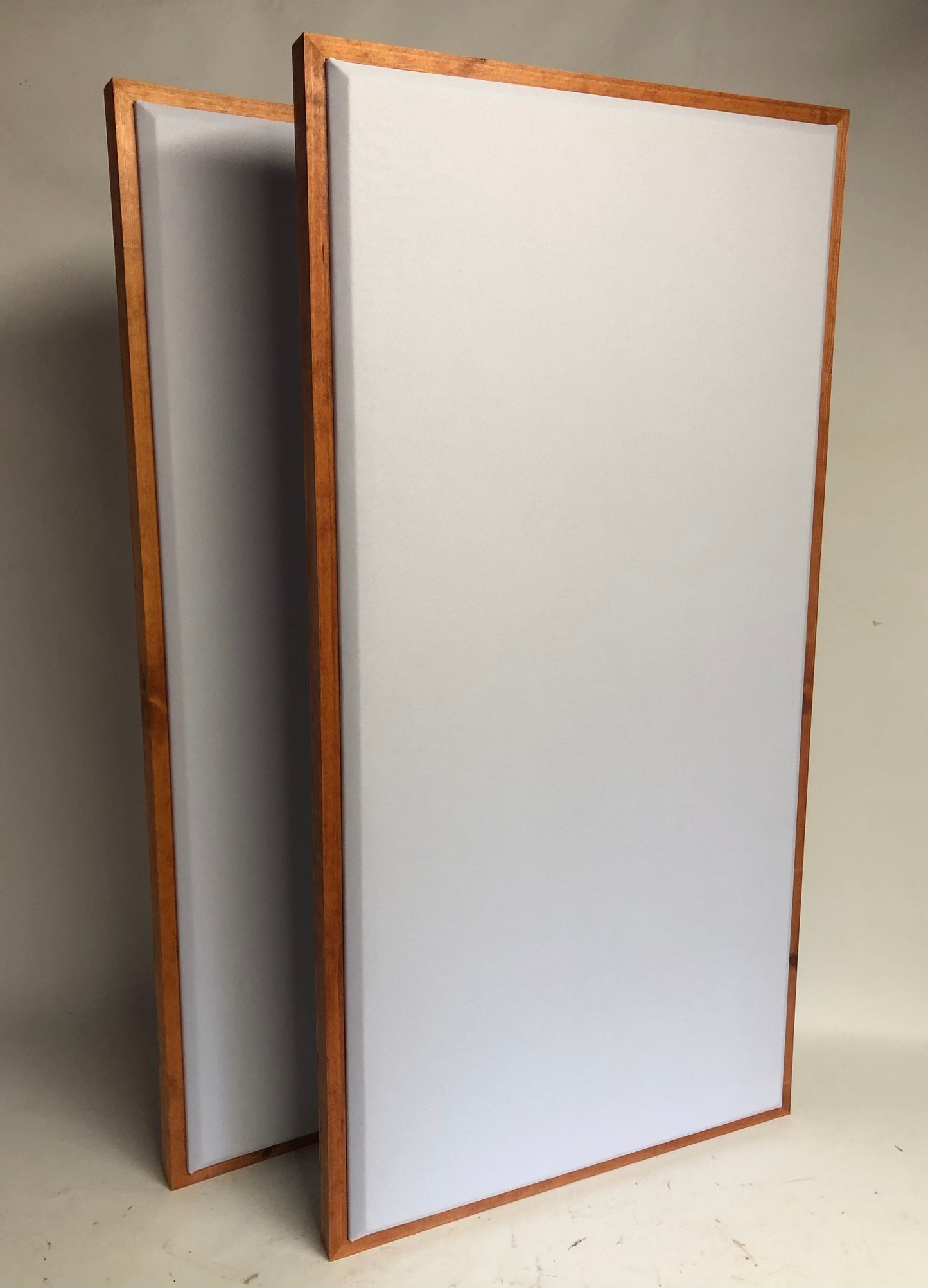 ACOUSTIC PANEL - WHITE & GUNSTOCK FRAMED