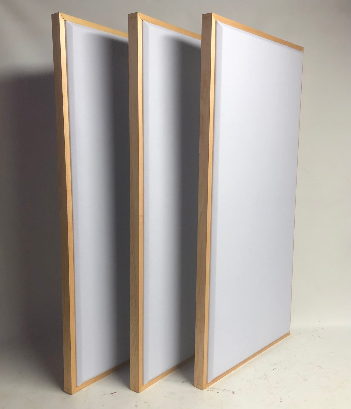 ACOUSTIC PANEL - WHITE & GOLDEN PECAN FRAMED