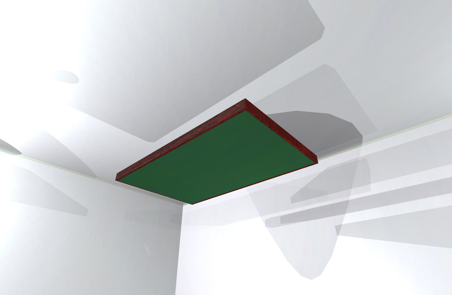 CEILING BAFFLE - Hunter Green & Red Mahogany