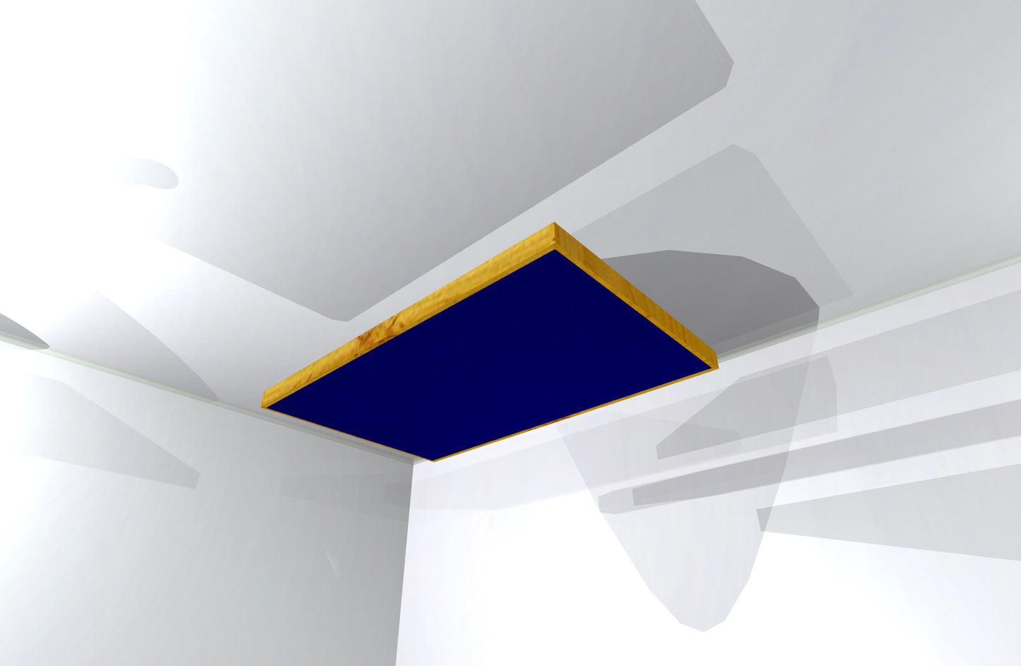 CEILING BAFFLE - Navy Blue & Golden Pecan