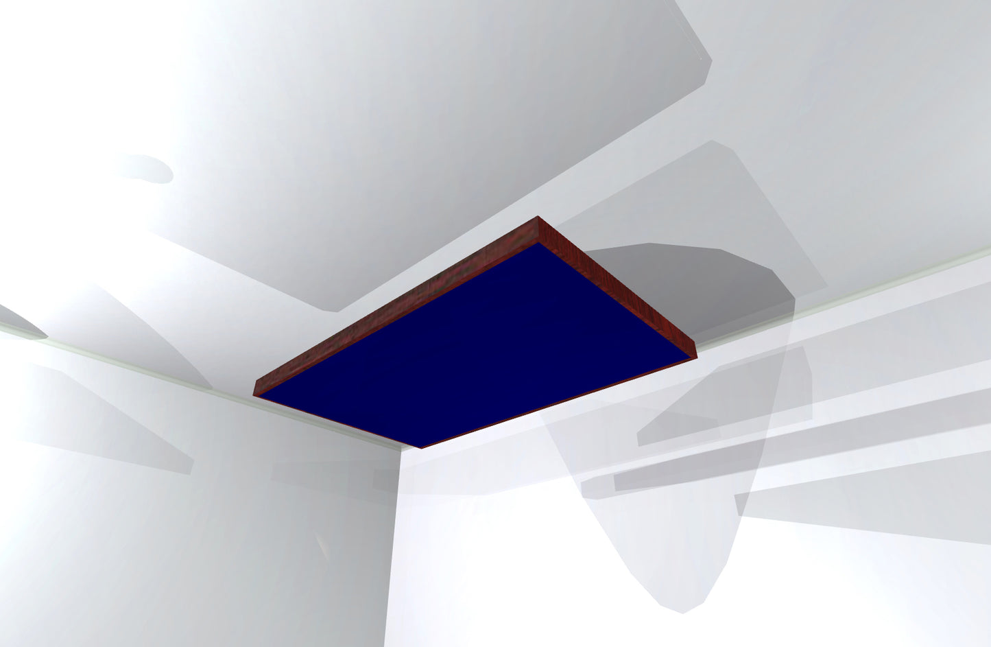 CEILING BAFFLE - Navy Blue & Red Mahogany