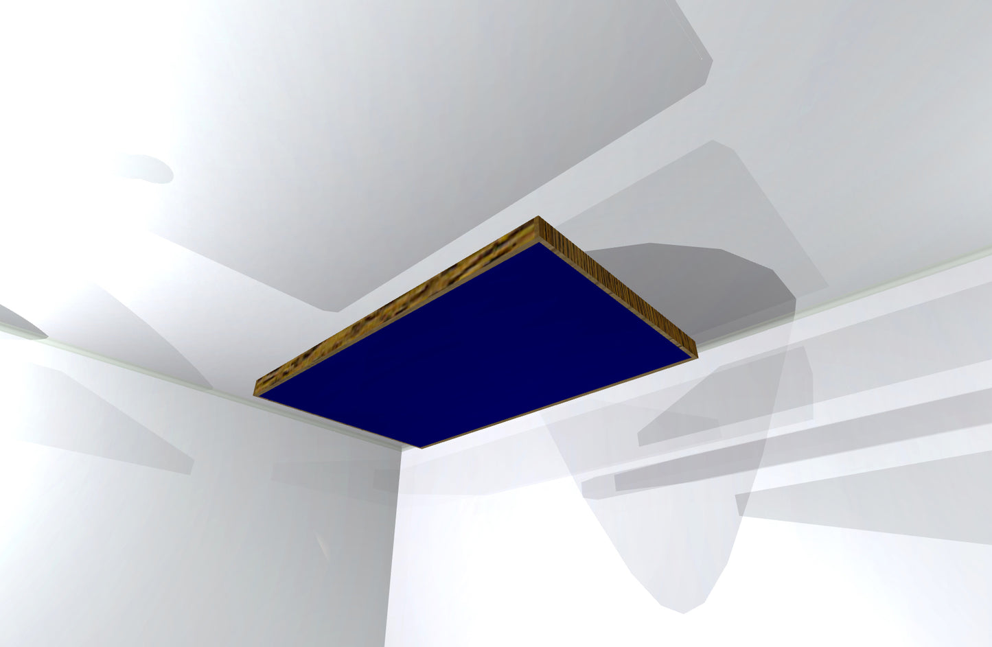 CEILING BAFFLE - Navy Blue & Special Walnut