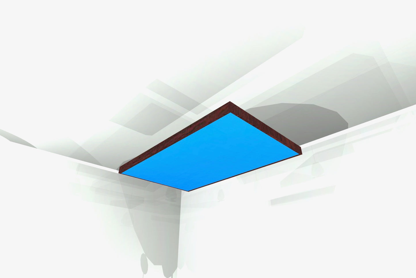 CEILING BAFFLE - Sky Blue & Red Mahogany