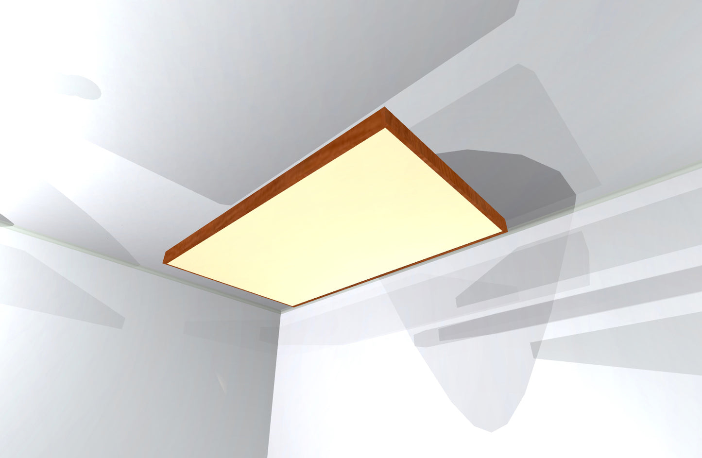 CEILING BAFFLE - White & Gunstock