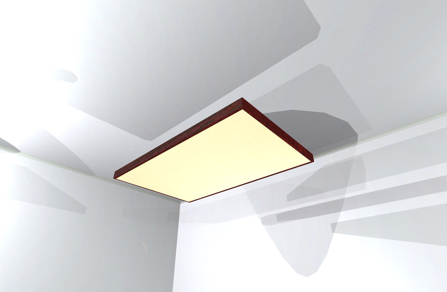 CEILING BAFFLE - White & Red Mahogany