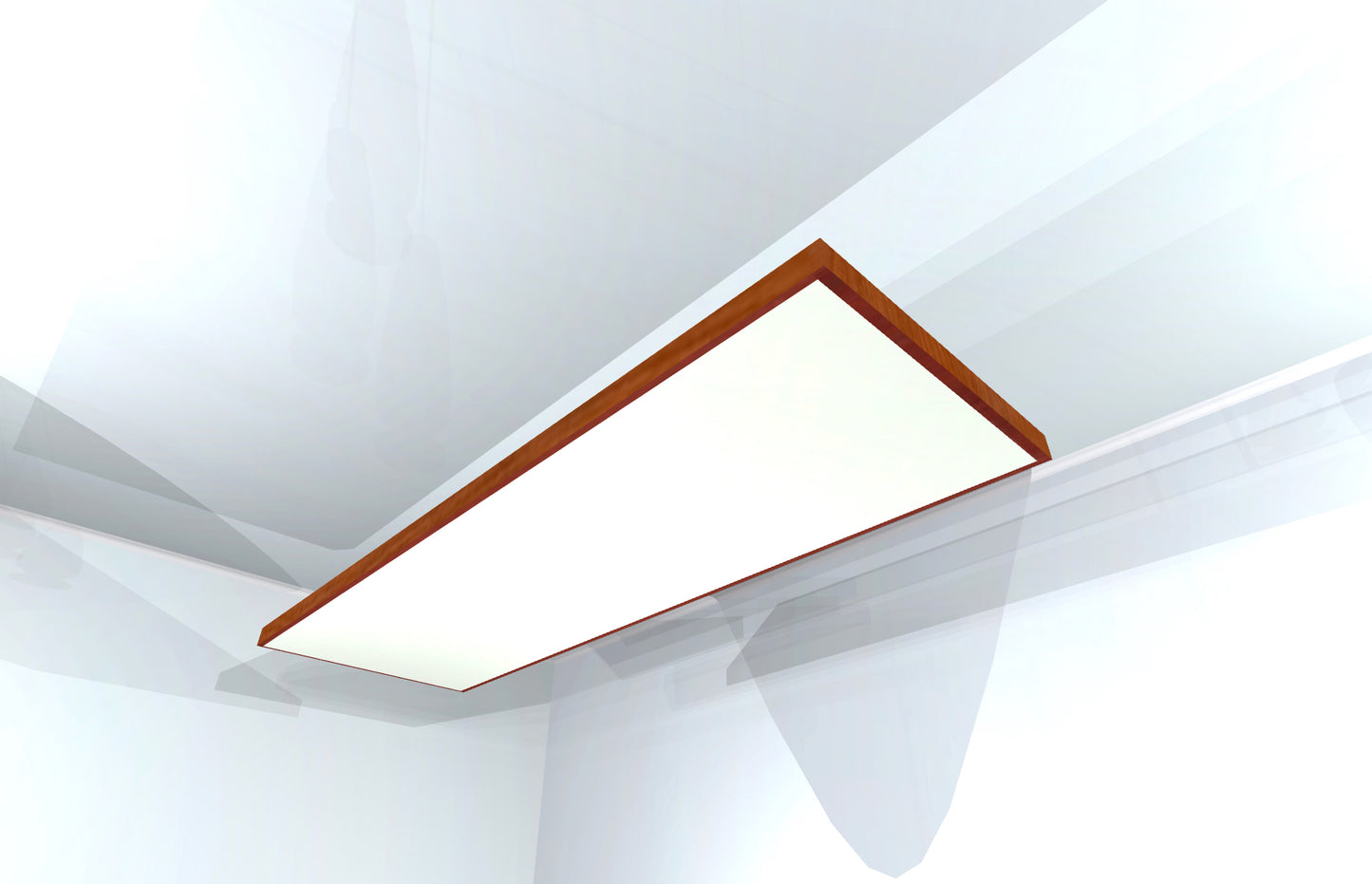CEILING BAFFLE - White & Gunstock
