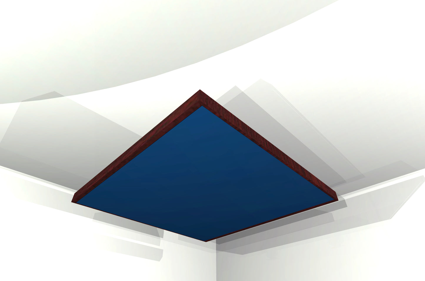 CEILING BAFFLE - Navy Blue & Red Mahogany