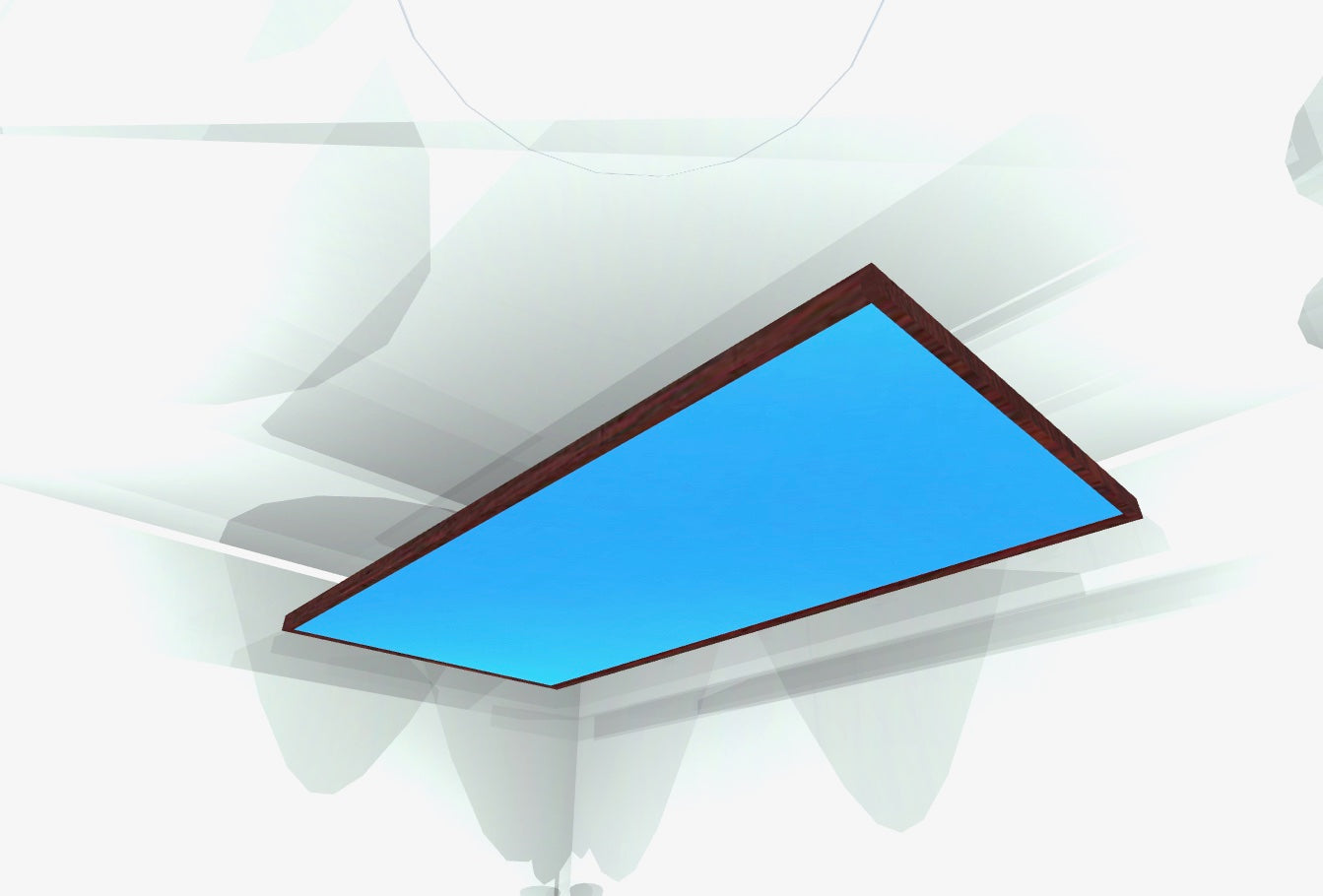 CEILING BAFFLE - Sky Blue & Red Mahogany
