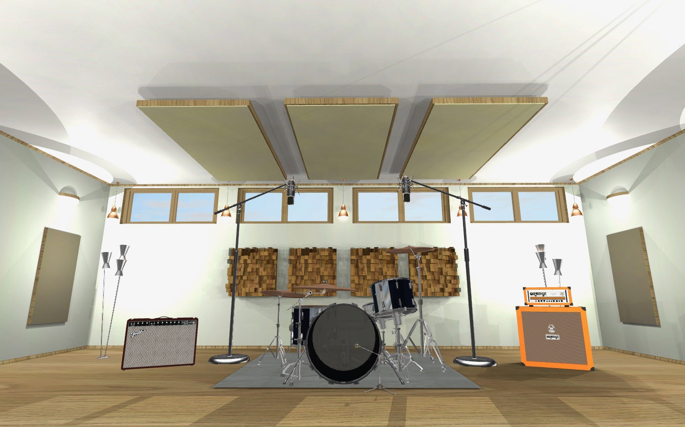 CEILING BAFFLE - Khaki & Special Walnut