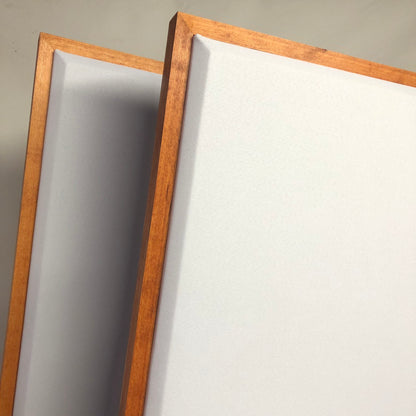 ACOUSTIC PANEL - WHITE & GUNSTOCK FRAMED