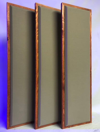 Acoustic Panels (Set of 3) Khaki w/ Gunstock Frames - 3ftx1ftx1.5in