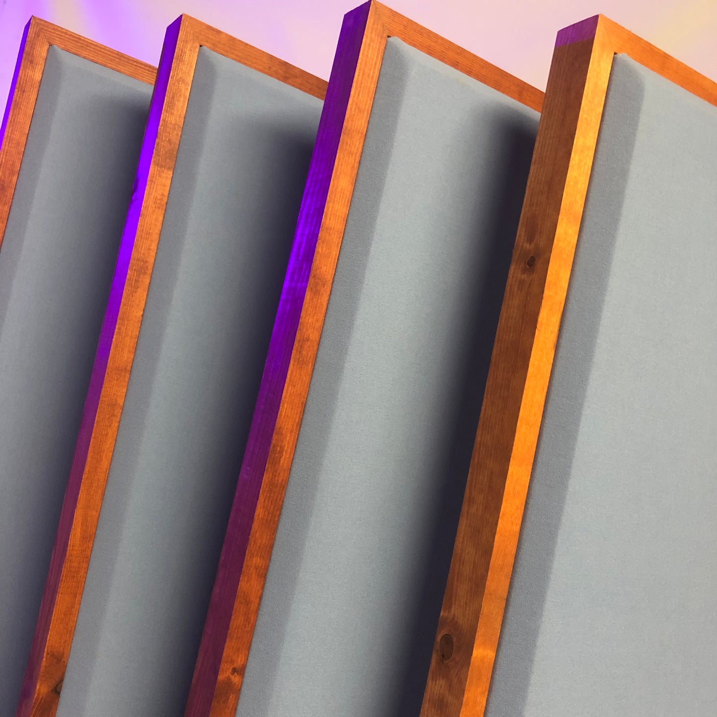 ACOUSTIC PANEL - SKY BLUE & GUNSTOCK FRAMED