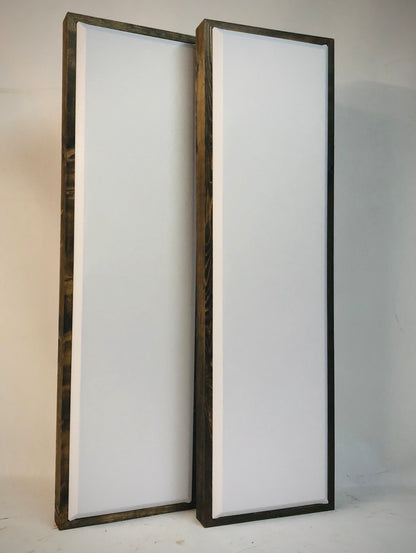 ACOUSTIC PANEL - WHITE & WALNUT FRAMED