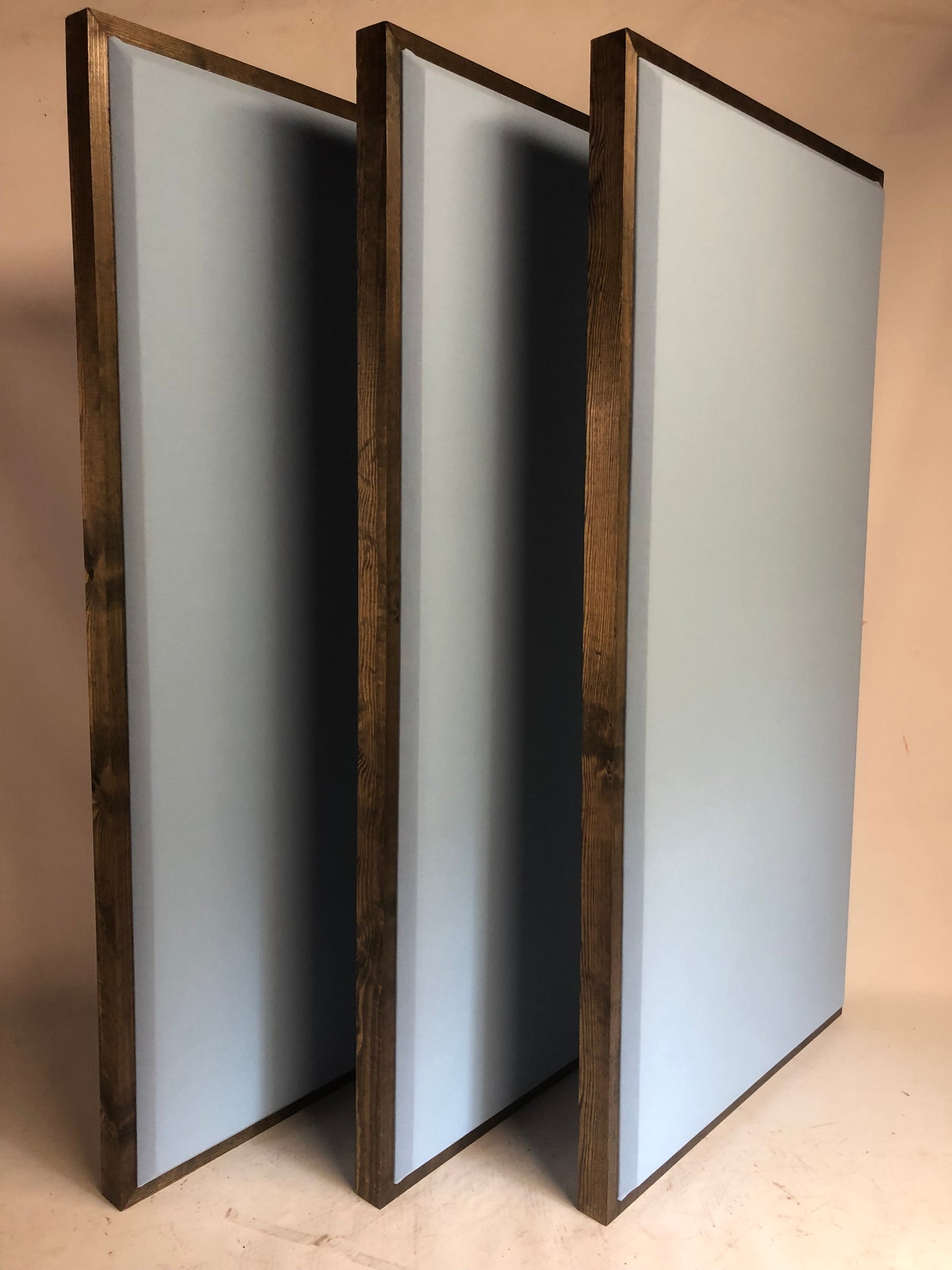 ACOUSTIC PANEL - SKY BLUE & RED MAHOGANY FRAMED