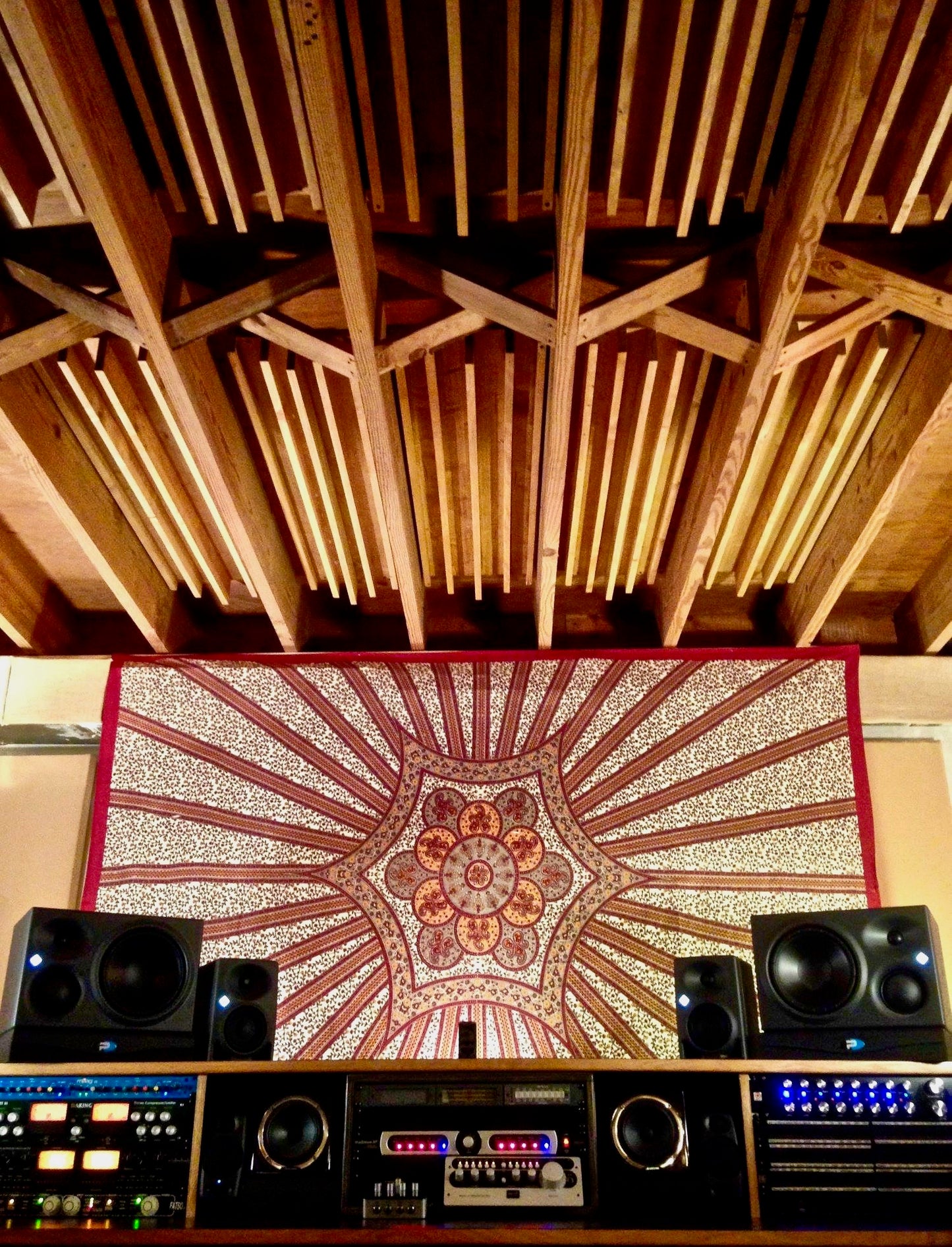 Column Slat Diffusers (Pair) | Premium Wood Sound Diffuser Set - Golden Pecan