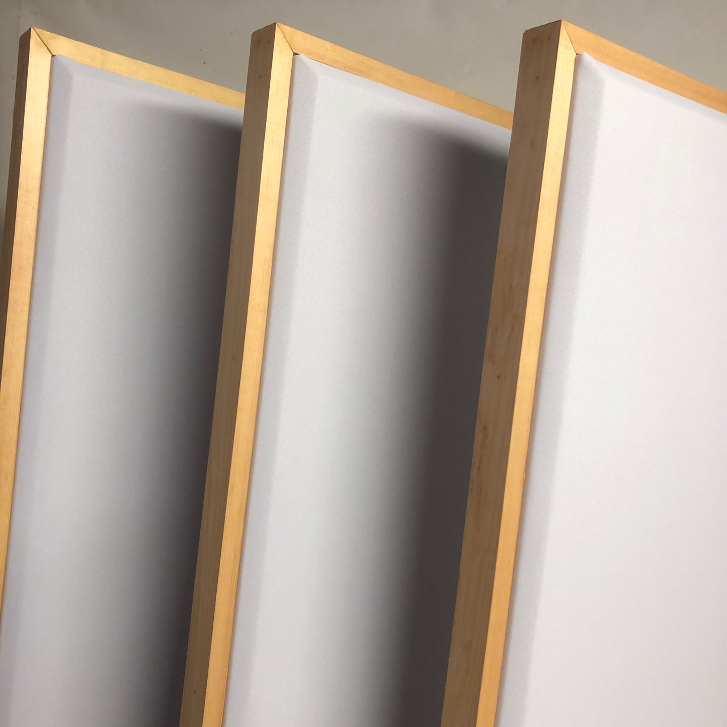 ACOUSTIC PANEL - WHITE & GOLDEN PECAN FRAMED