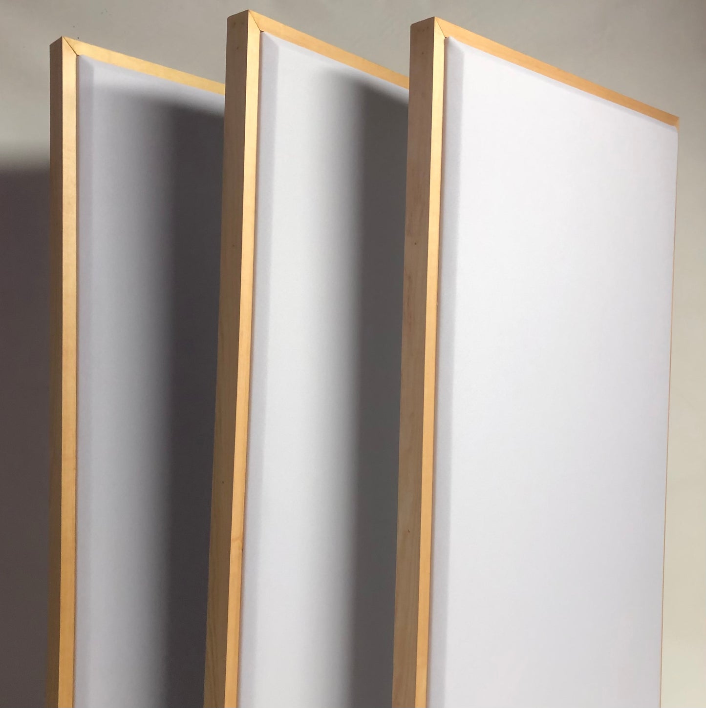 ACOUSTIC PANEL - WHITE & GOLDEN PECAN FRAMED