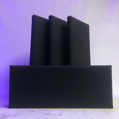 Acoustic Panels (Set of 4) Black w/ Beveled Edges - 2ftx1ftx1.5in