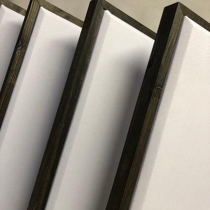 ACOUSTIC PANEL - WHITE & BLACK WOOD FRAMED
