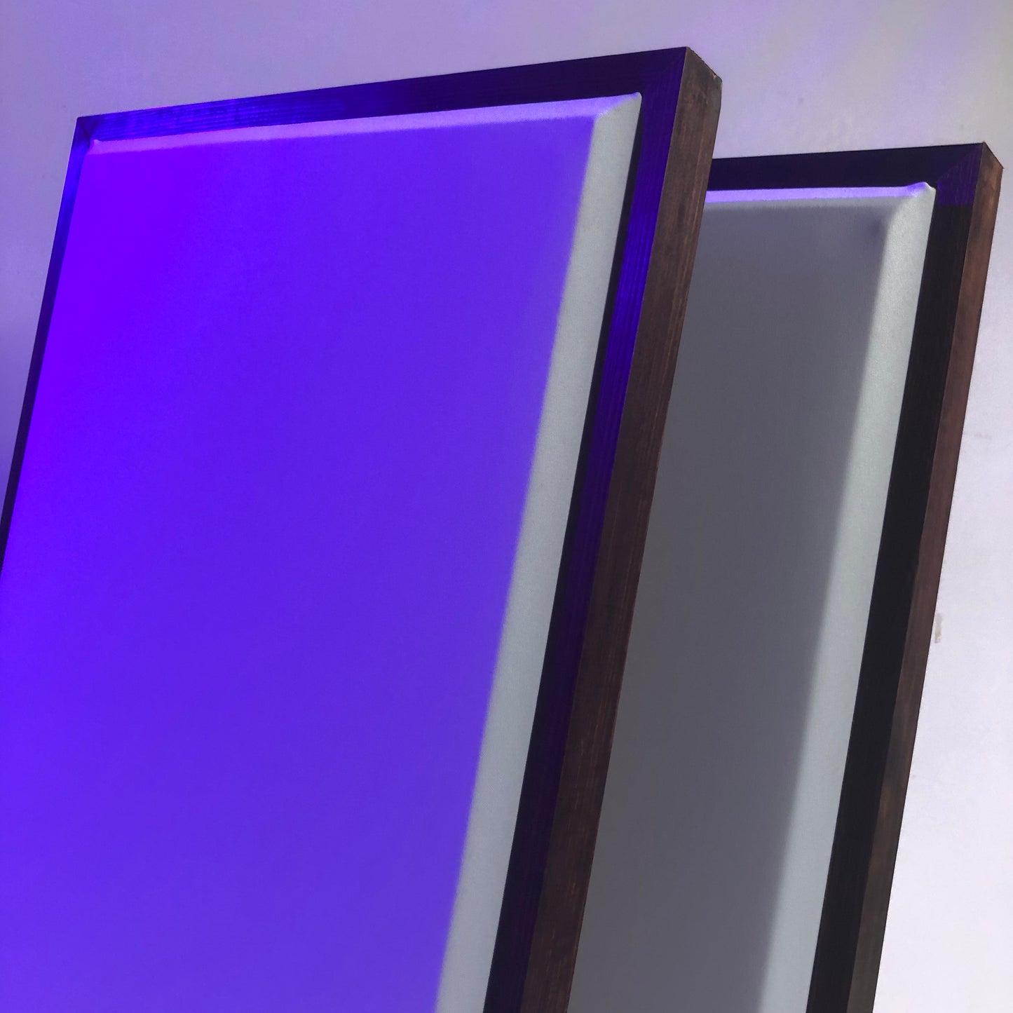 Acoustic Panels (Set of 2) White w/ Red Mahogany Frames - 28inx19in