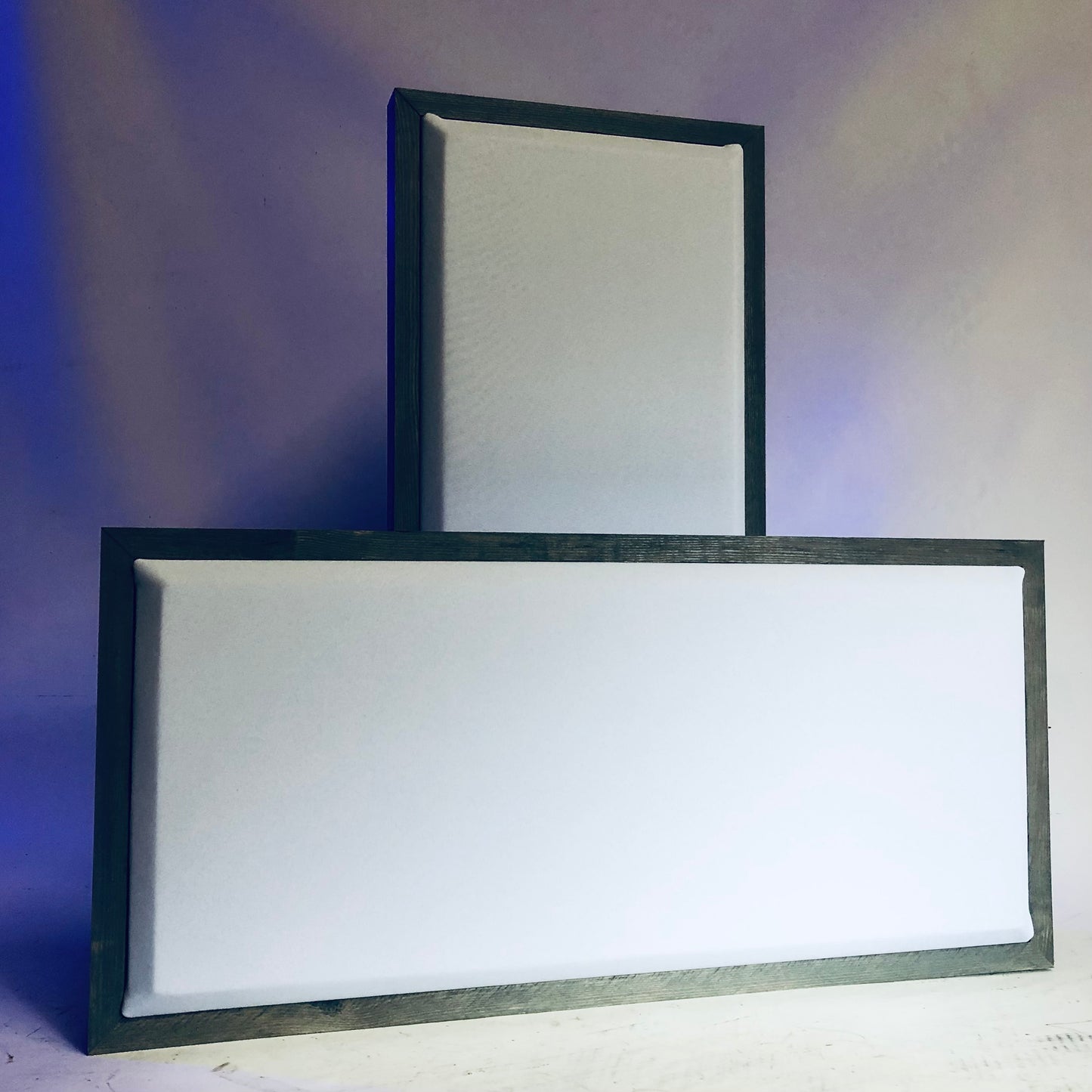 ACOUSTIC PANEL - WHITE & BLACK WOOD FRAMED