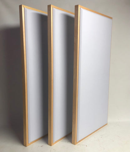 ACOUSTIC PANEL - WHITE & GOLDEN PECAN FRAMED