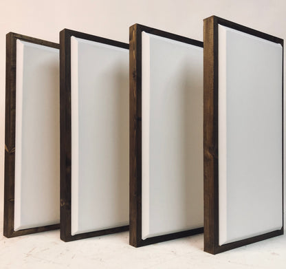 ACOUSTIC PANEL - WHITE & RED MAHOGANY FRAMED