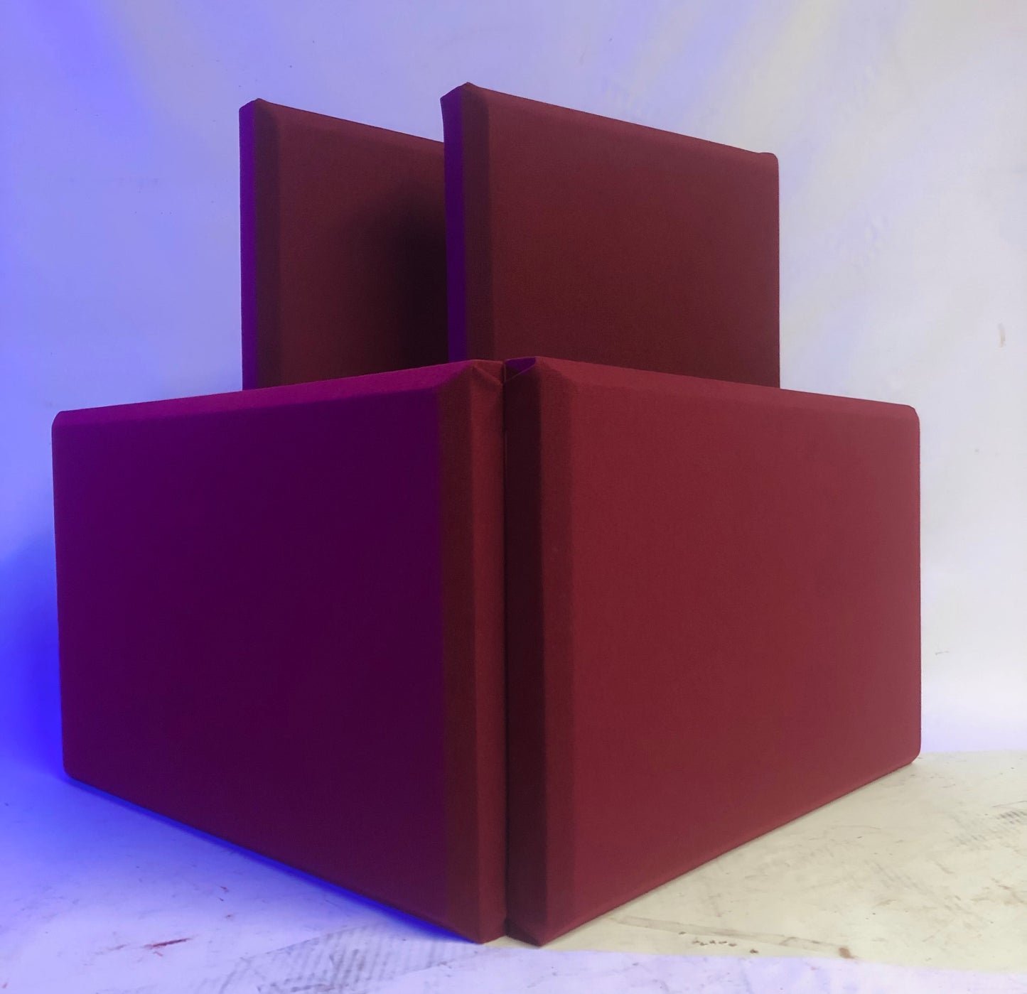 Acoustic Panels (Set of 4) Wine w/ Beveled Edges - 2ftx1ftx1.5in