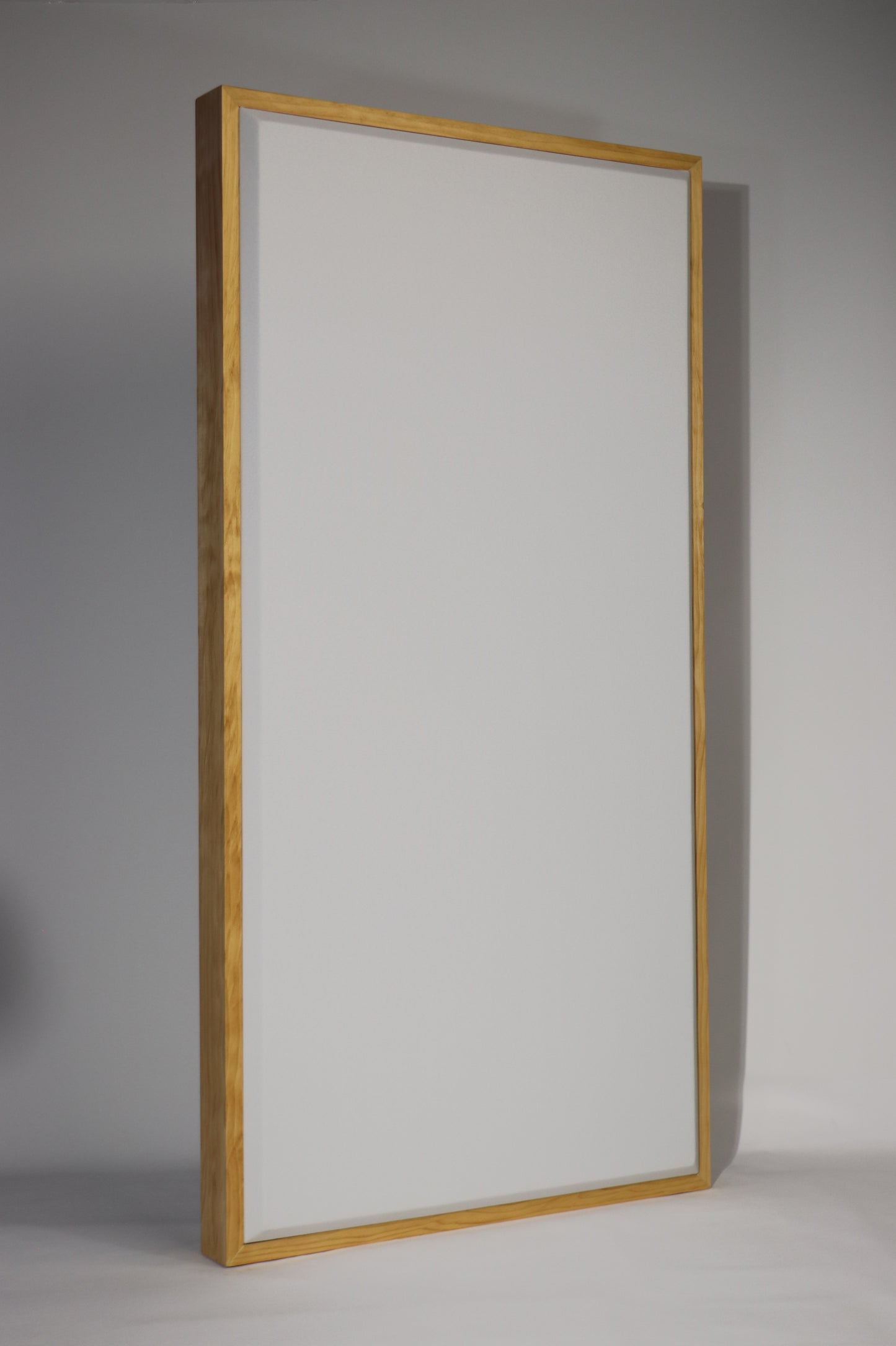 ACOUSTIC PANEL - WHITE & GOLDEN PECAN FRAMED