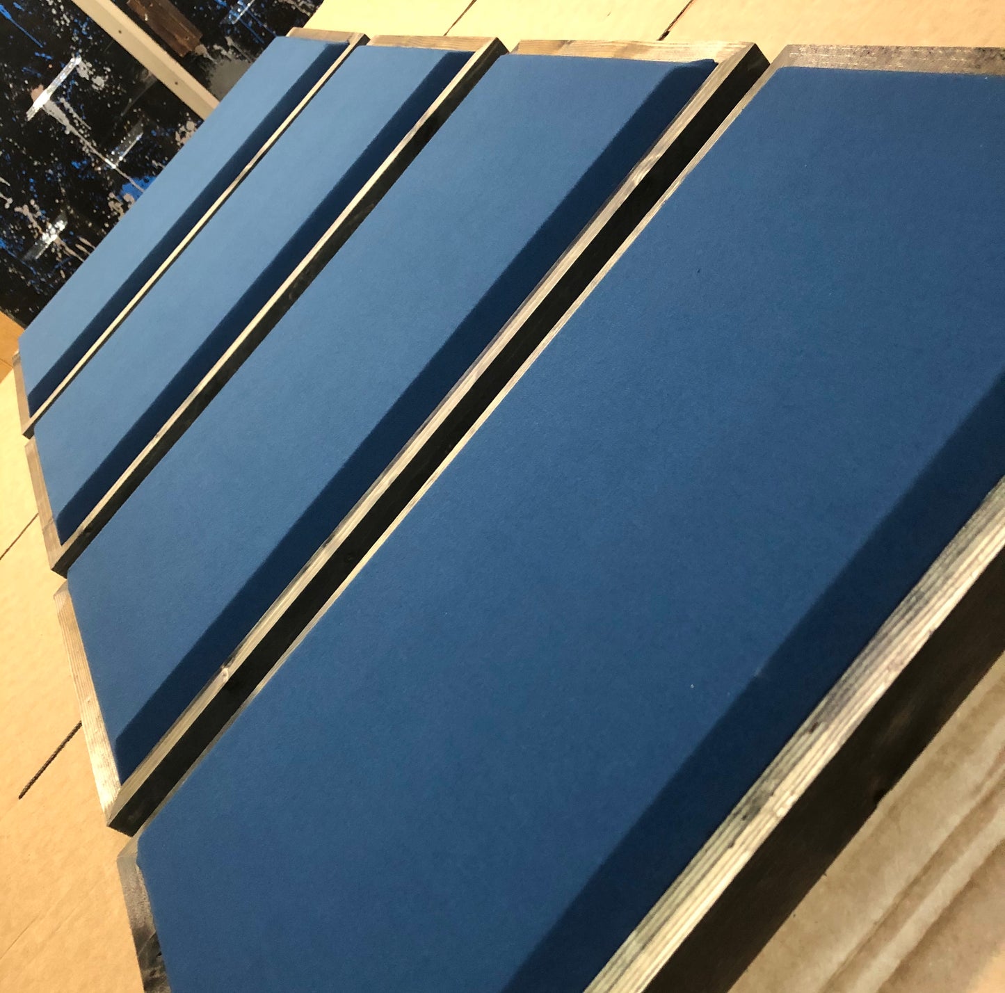 ACOUSTIC PANEL - NAVY BLUE & SPECIAL WALNUT FRAMED