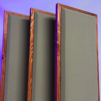 ACOUSTIC PANEL - KHAKI & GUNSTOCK FRAMED