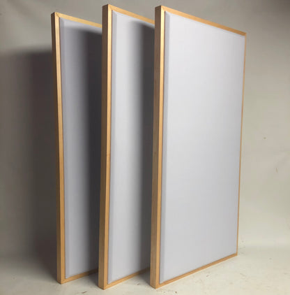ACOUSTIC PANEL - WHITE & GOLDEN PECAN FRAMED