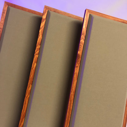 ACOUSTIC PANEL - KHAKI & GUNSTOCK FRAMED
