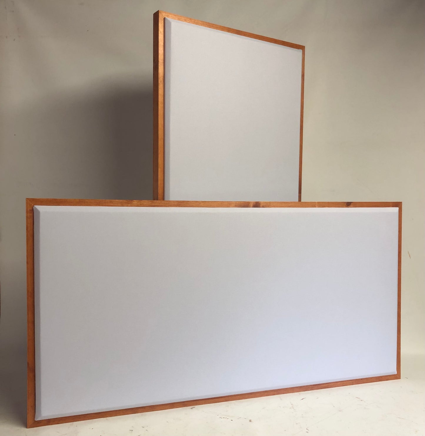 ACOUSTIC PANEL - WHITE & GUNSTOCK FRAMED