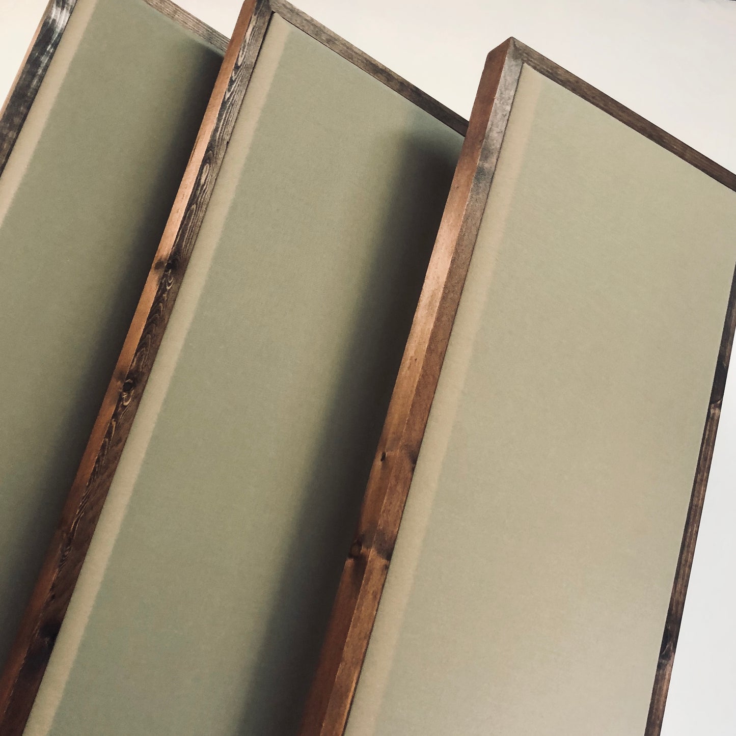 ACOUSTIC PANEL - KHAKI & RED MAHOGANY FRAMED