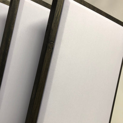 ACOUSTIC PANEL - WHITE & BLACK WOOD FRAMED